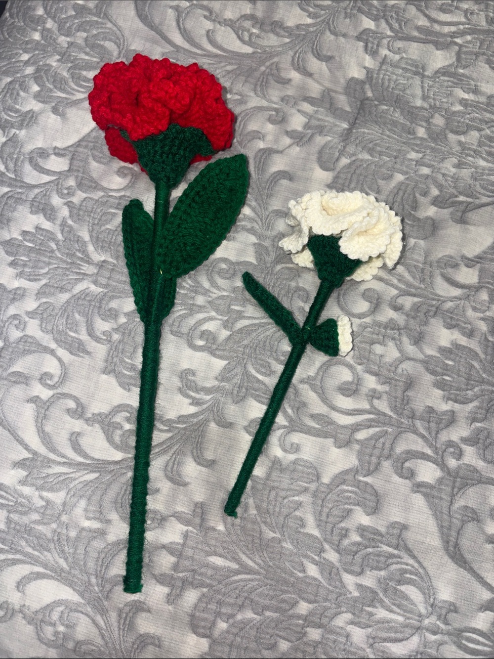 Handmade Red Crochet Flowers